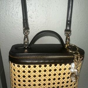 Black and Tan Woven Handbag